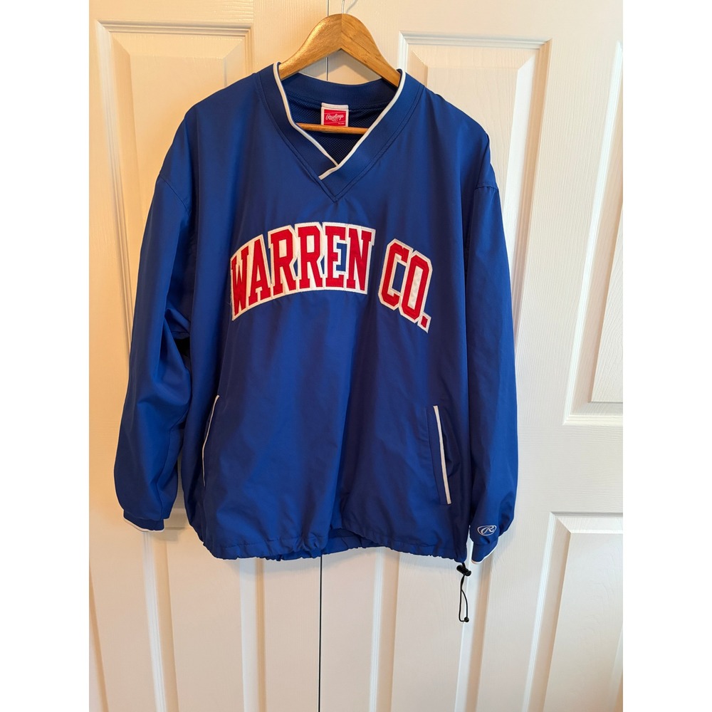 Rawlings Warren Co Middle Tennessee Windshirt Pullover Blue V-Neck Large RVNW2